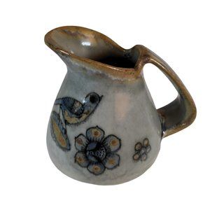 VTG Ken Edwards Tonala Mexico Pottery Pitcher El Palomar Blue Creamer 4.75"